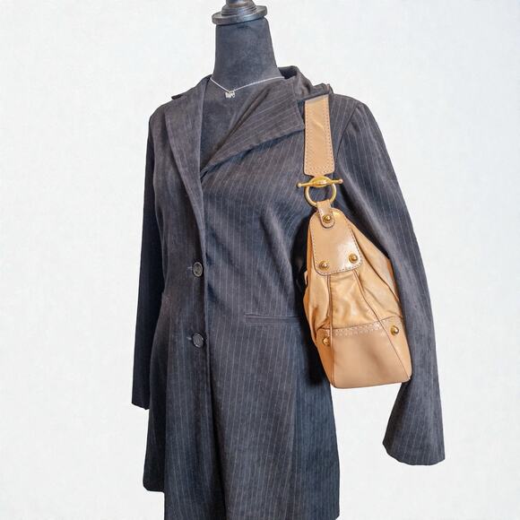 Vintage Gucci Tan Leather Hobo Shoulder Bag Gold Hardware Made in Italy - Picture 4 of 15